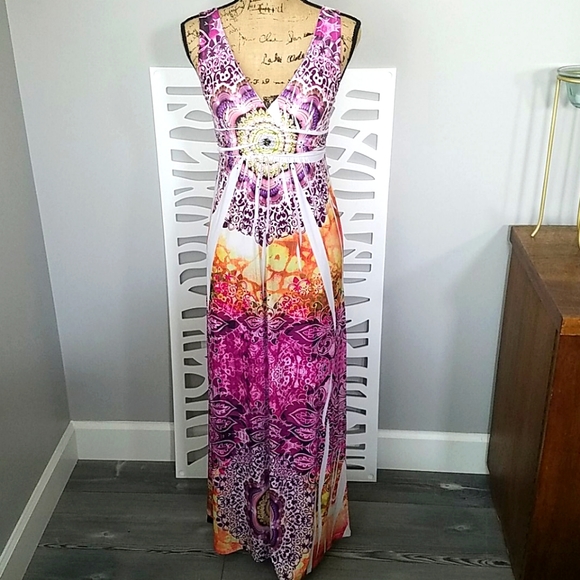 Sexy summer brilliant colored Maxidress - Picture 1 of 5